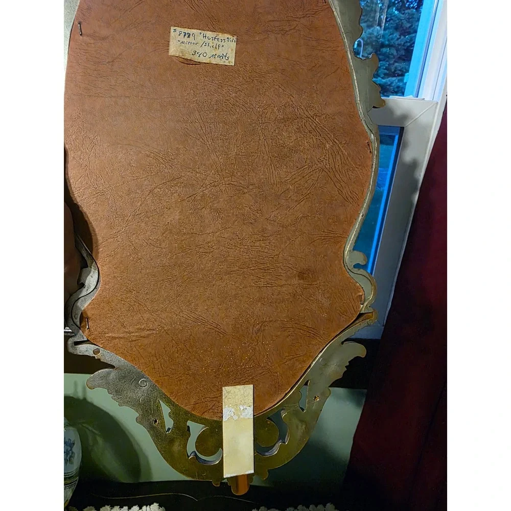 Vintage Dart Ind Gold Ornate Wall Mirror with Shelf 2327 Hollywood Regency USA